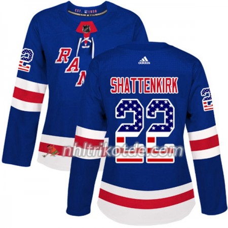 New York Rangers Trikot Kevin Shattenkirk 22 Adidas 2017-2018 Blau USA Flag Fashion Authentic - Dame